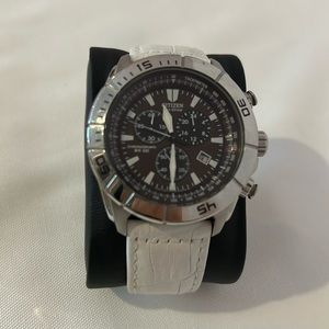 Stainless Steel Citizen echo Drive 950332 Italian leather band